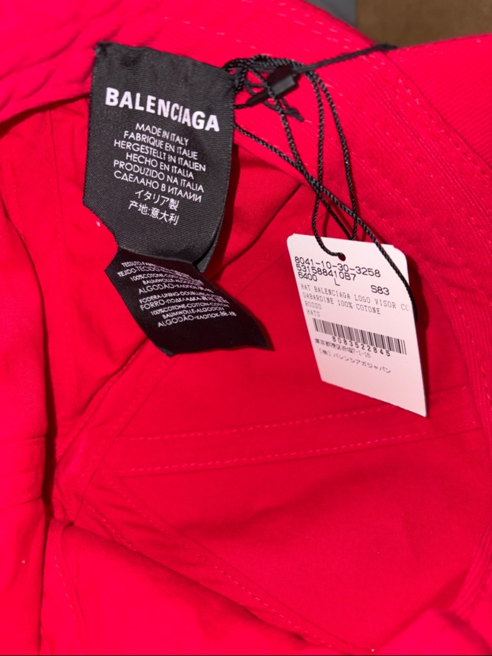 NWT Balenciaga Red Embroidered Logo Baseball Cap - Picture 4 of 5